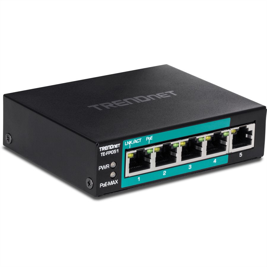 TRENDnet TE-FP051 5-Port PoE+ Switch Fast Ethernet Long Range