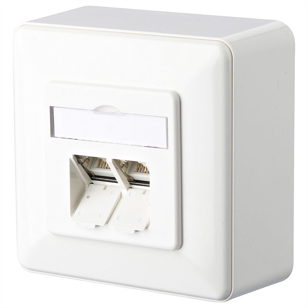 METZ CONNECT E-DAT C6A Prise, 2 ports, apparent (AP), blanc pur