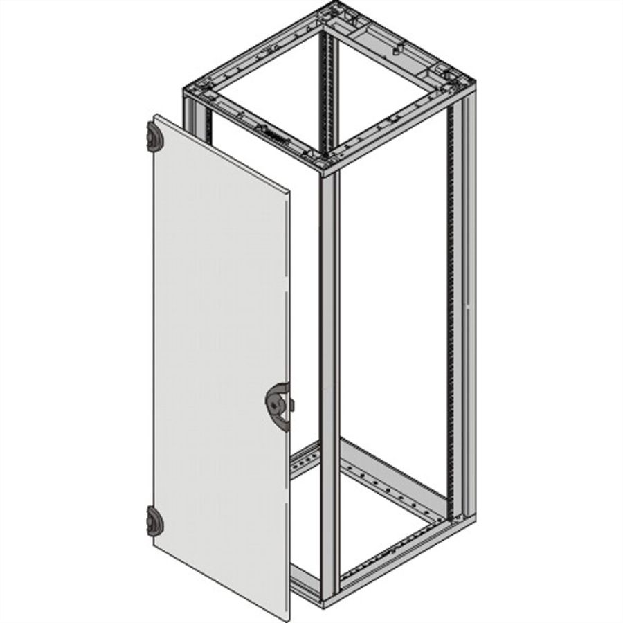 Porte en acier Novastar SCHROFF, Angle d'ouverture à 180°, RAL 7035, 43 U 553W