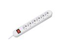 BACHMANN Prise multiple, 6x, interrupteur, blanche, blanc, 1,5 m