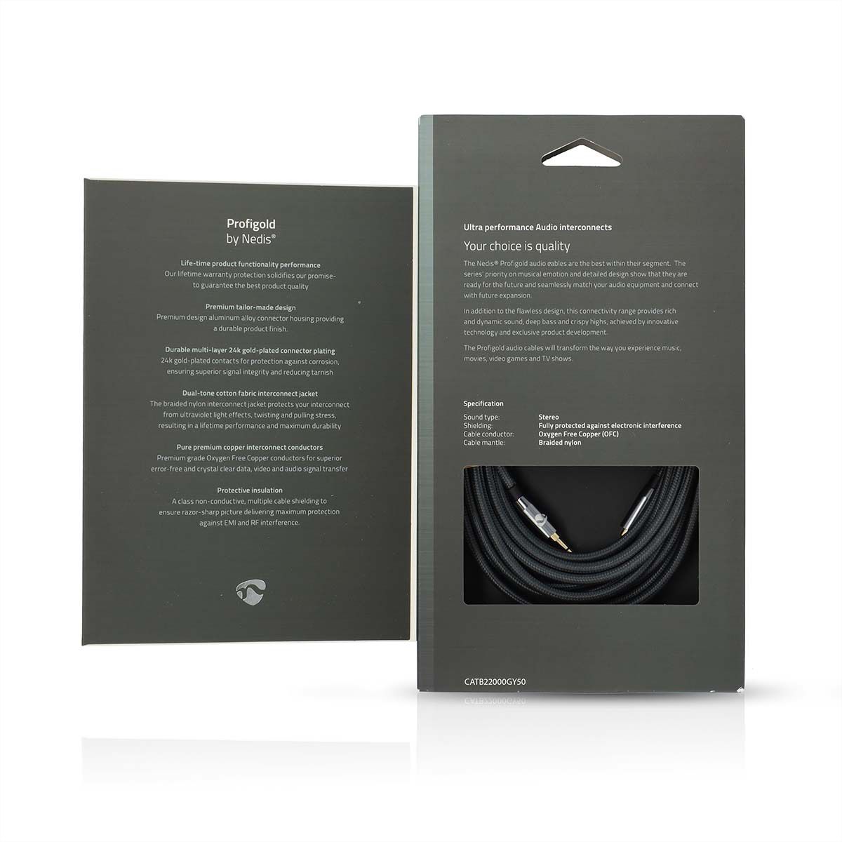 Nedis 3.5mm Verbindungskabel ST / ST, grau, 5 m