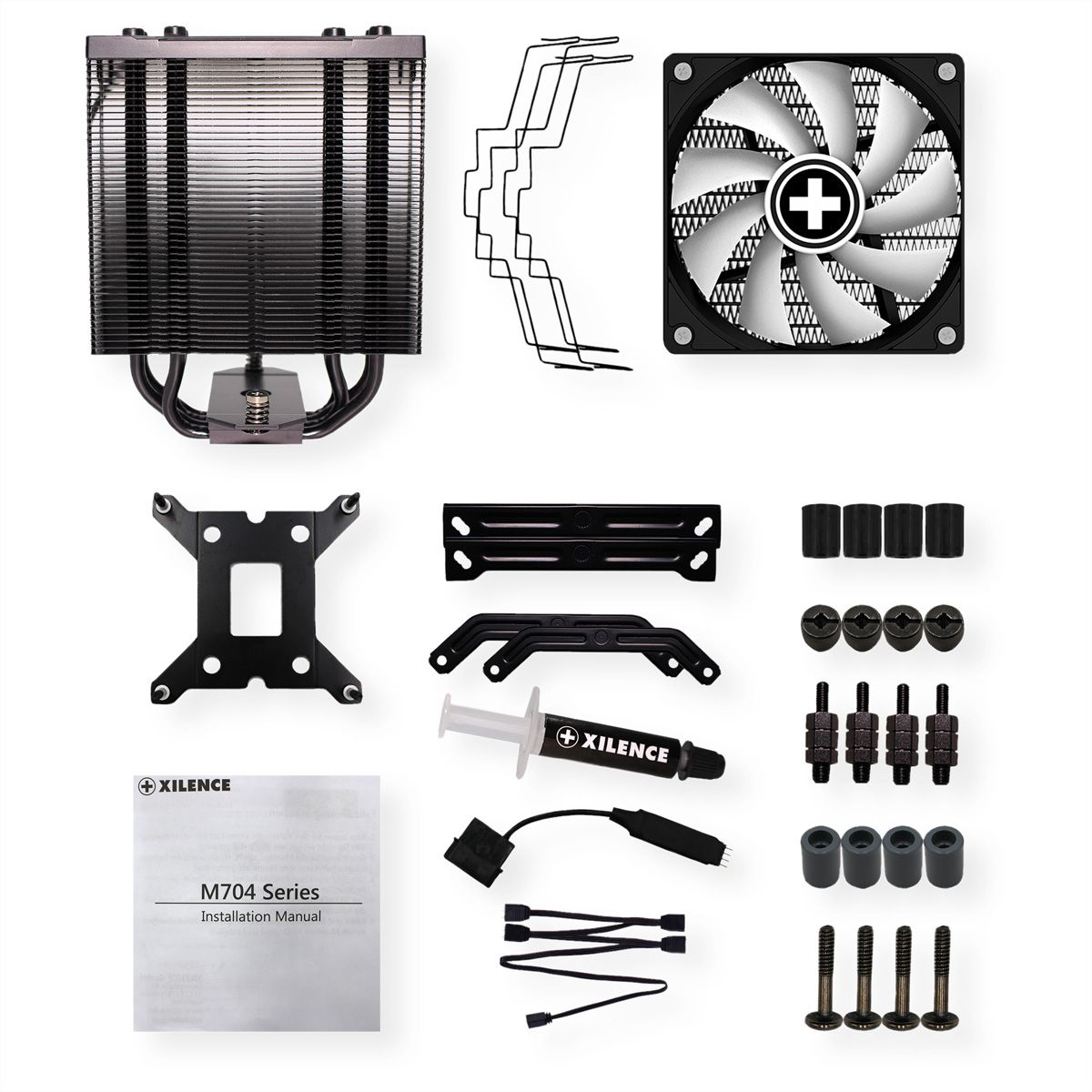 Xilence M704PRO.ARGB AMD und Intel CPU Kühler, 120mm ARGB PWM Lüfter, 180W TDP