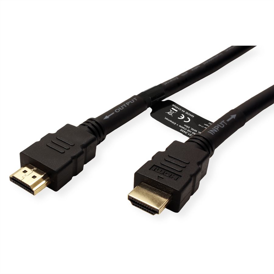 ROLINE HDMI High Speed mit Ethernet Kabel, mit Repeater, 25 m