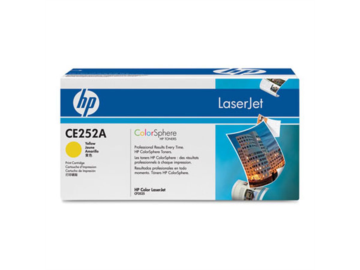CE252A, HP Color LaserJet Druckkassette yellow, ca. 7.000 Seiten für HP LaserJet CM3530 / CP3525 Color