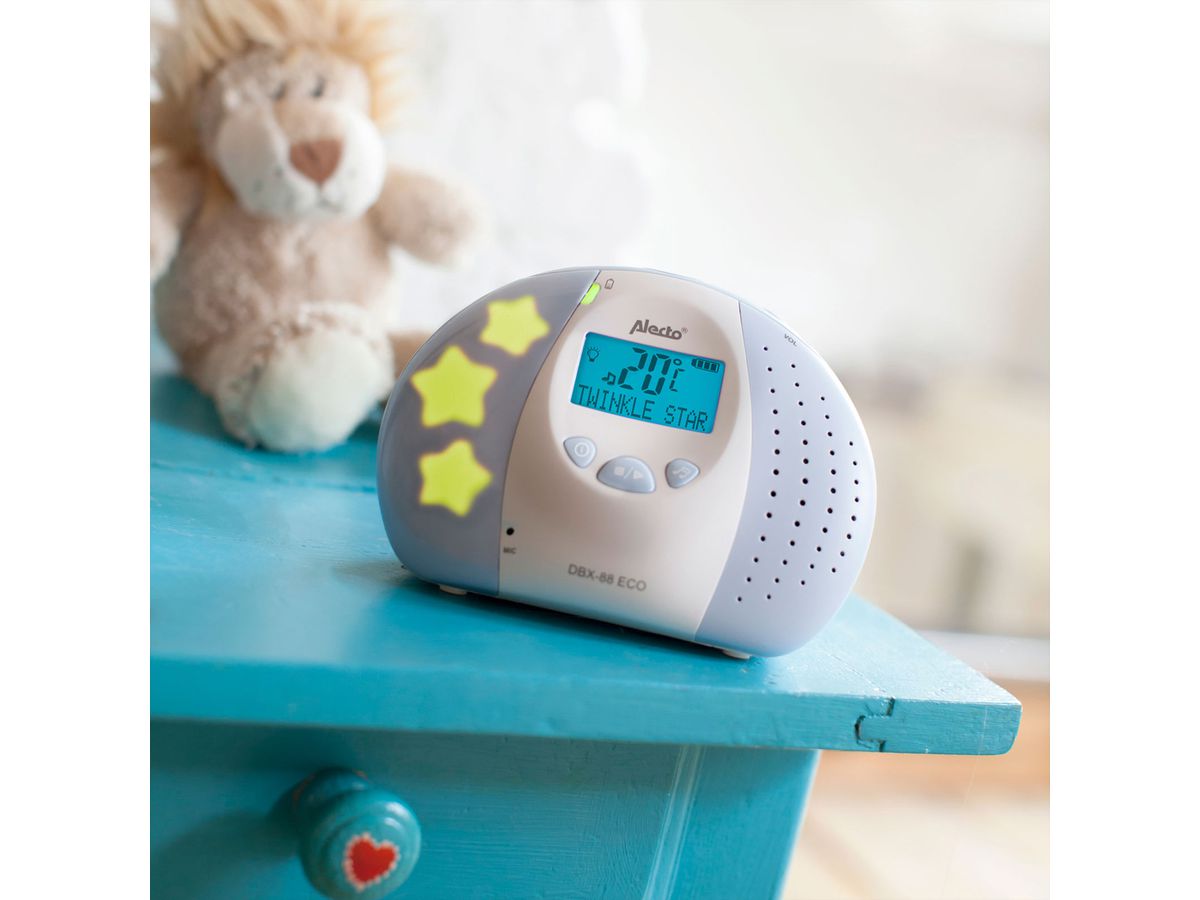 Alecto Full Eco DECT Babyphone DBX-88Eco, Weiss,Blau
