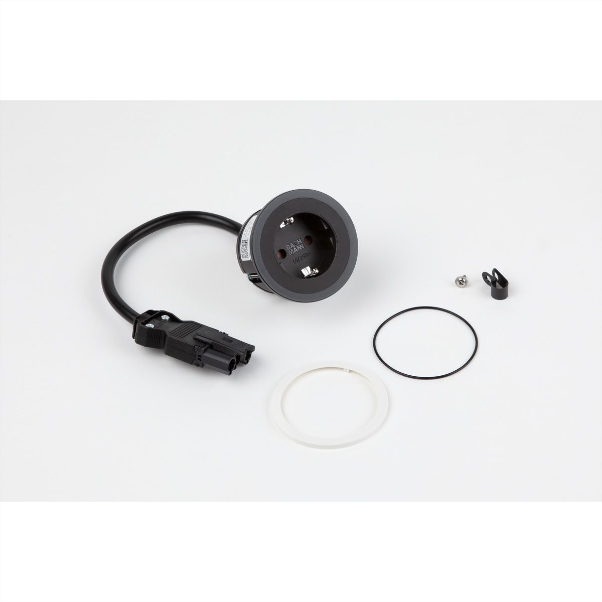 BACHMANN PIX 1x contact de protection avec anneaux décoratifs en blanc et noir, couplage GST