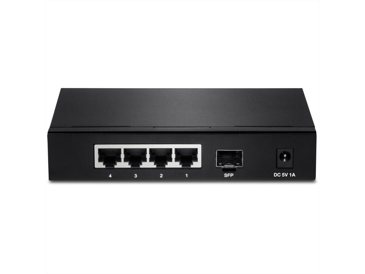TRENDnet TEG-S51SFP Gigabit Ethernet (10/100/1000) Noir commutateur réseau