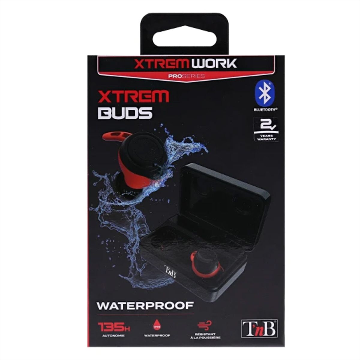 T'nB Xtremework In-Ear Kopfhörer, IPX5, BT5.0, 9h playtime, 135h Batteriecase