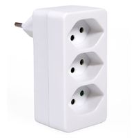 Schönenberger Abzweigstecker, 3xT13, Stecker T12 - 10A, weiss