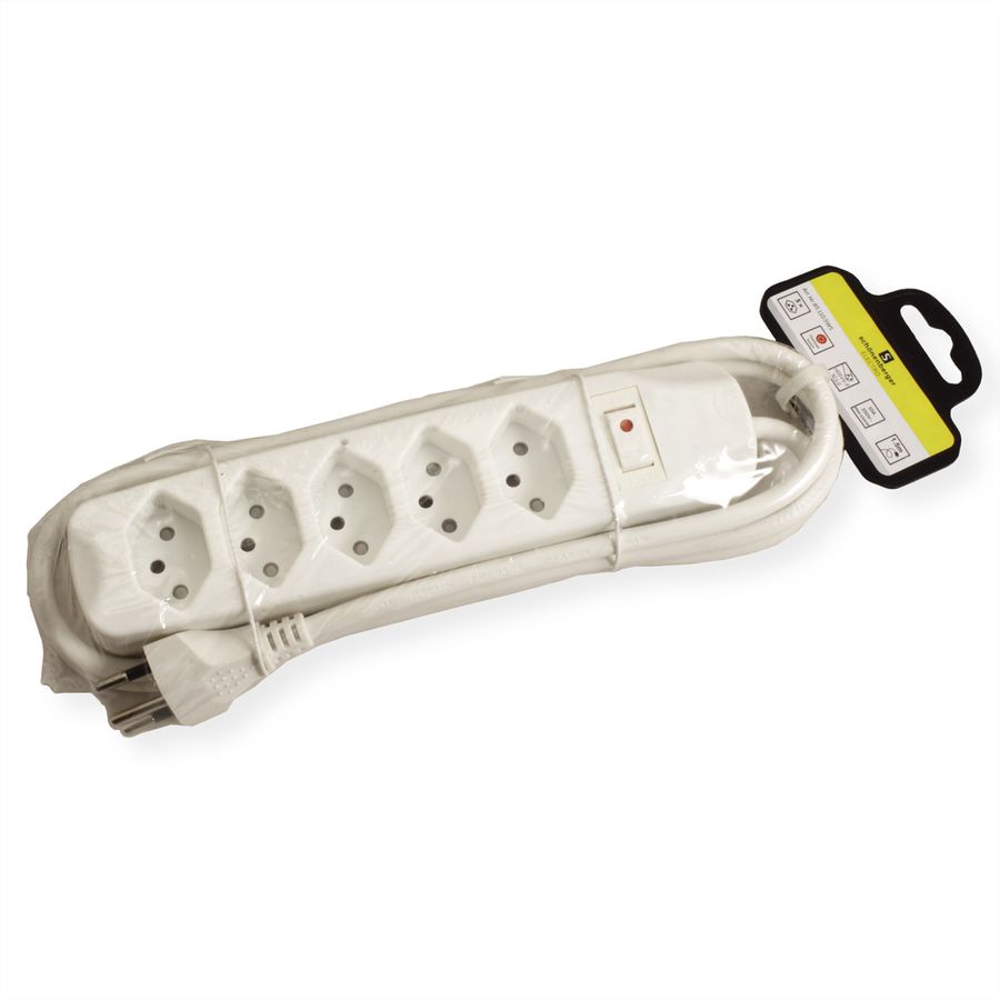 BLANK Multiprise, 5xT13, avec interrupteur, blanc