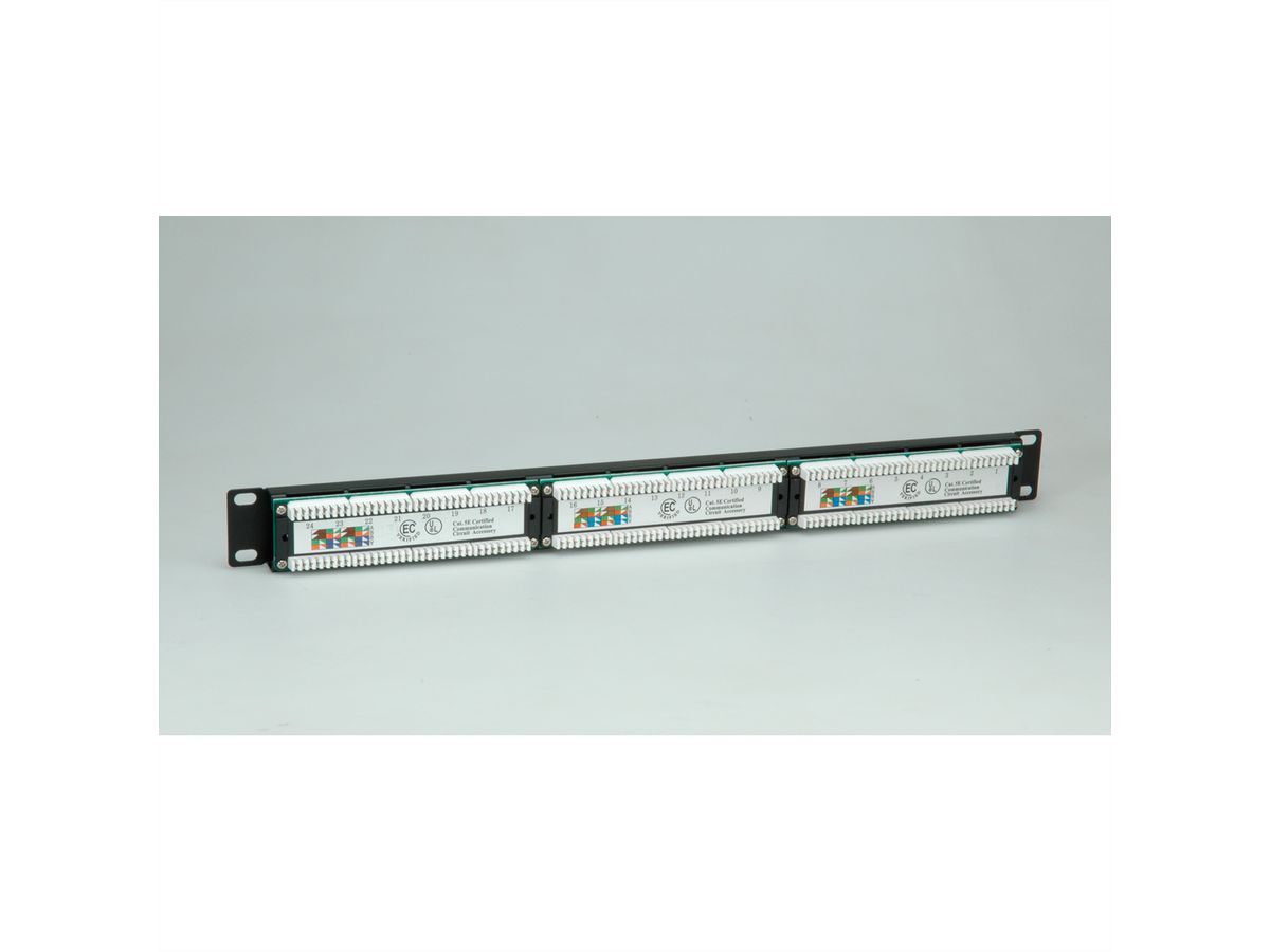 VALUE Cat.5e (Class D) 19-Zoll-Patchpanel, 24P, ungeschirmt, schwarz