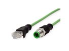 METZ CONNECT Verbindungsleitung M12 ST-RJ45 ST, 4-pol D-kodiert, gerade-gerade, Schleppkette, Torsion, 5 m