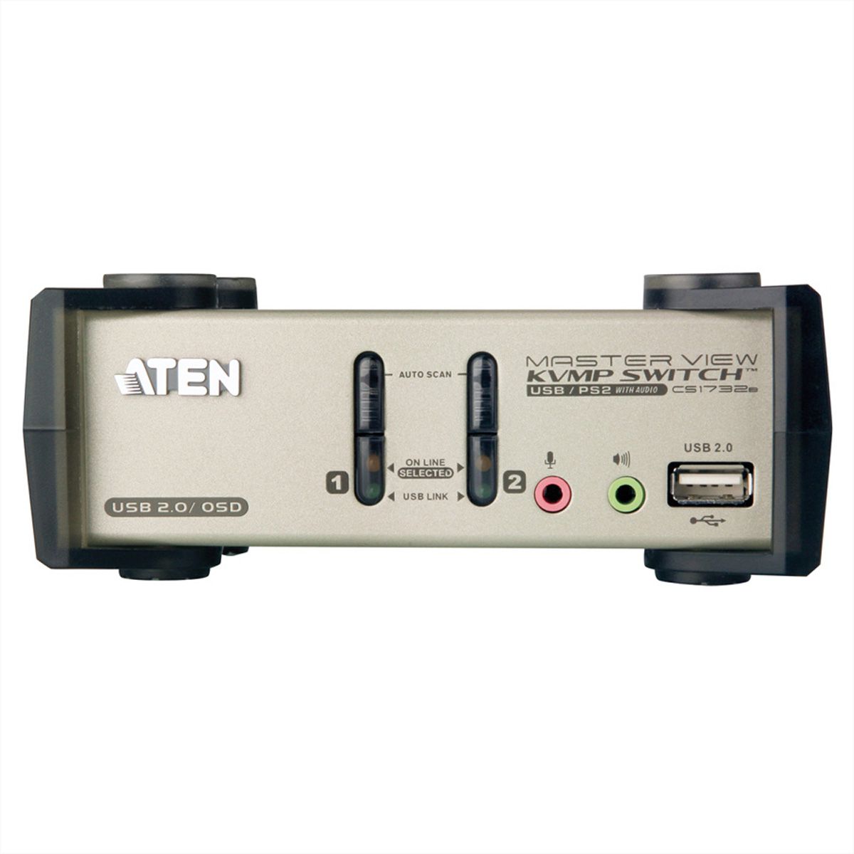 ATEN CS1732B KVM Switch VGA, PS/2-USB, Audio, USB-Hub, 2 Ports