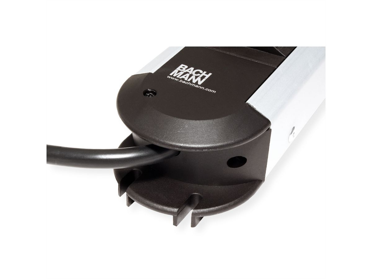BACHMANN Multiprise Primo 9x protection totale appareil et interrupteur, Chargeur USB 60W 1xABD 0,2m GST18 INOX, 1,75 m