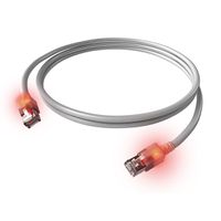 Cordon EasyLan DualBoot® LED Cat.6A (Classe EA) S/FTP, LSOH, gris, 0,5 m