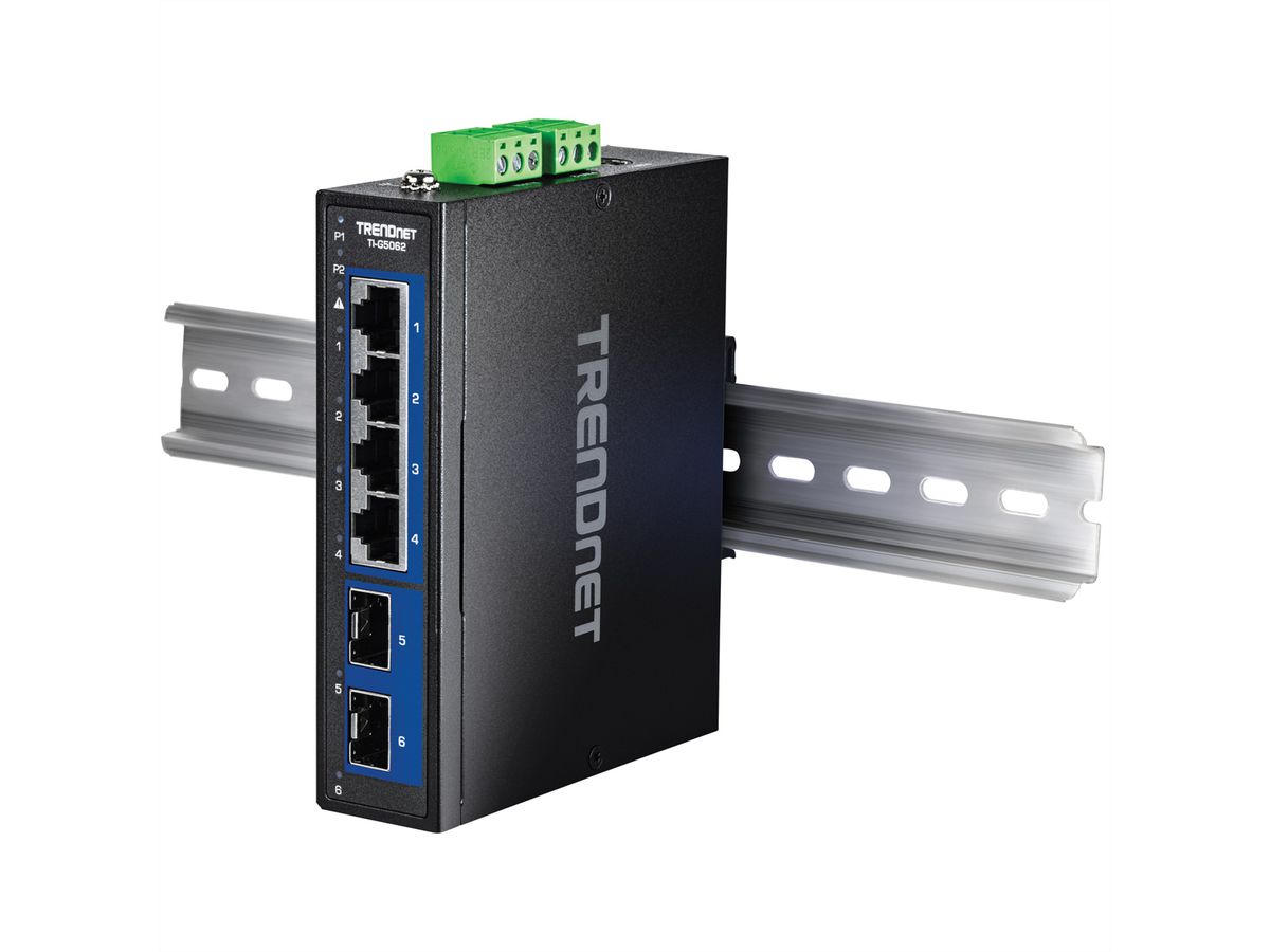 TRENDnet TI-G5062 Switch Rail DIN industriel 2,5G à 6 ports avec ports SFP+ 10G