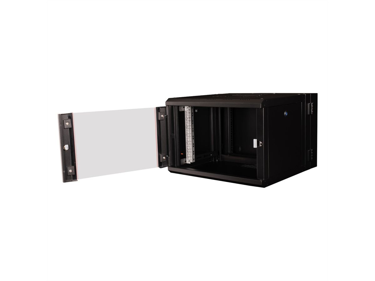 ROLINE 19" Boîtier mural Pro 7U, 600x600 LxP pivotant en 2 parties noir