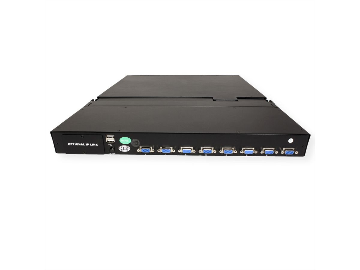 VALUE 19"-KVM-Switch, 8-Port, 48 cm (19") TFT (16:9), VGA, USB, Tastatur CH