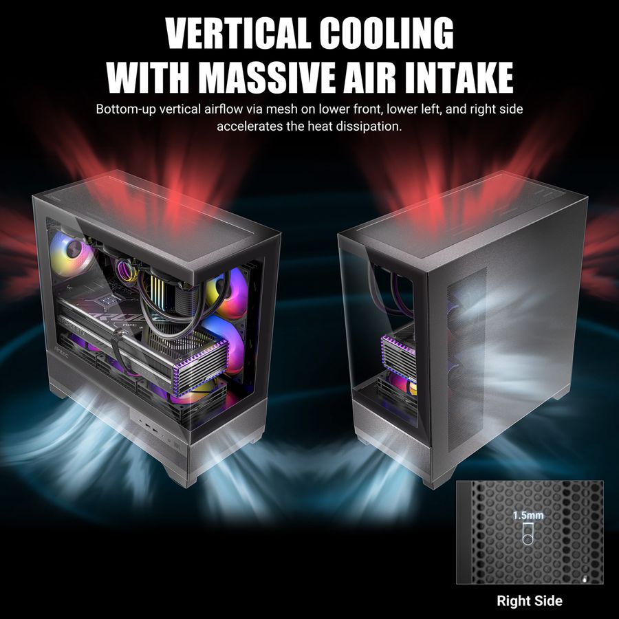 ANTEC CX500M ARGB Boîtier PC Mini Tour Micro-ATX, noir