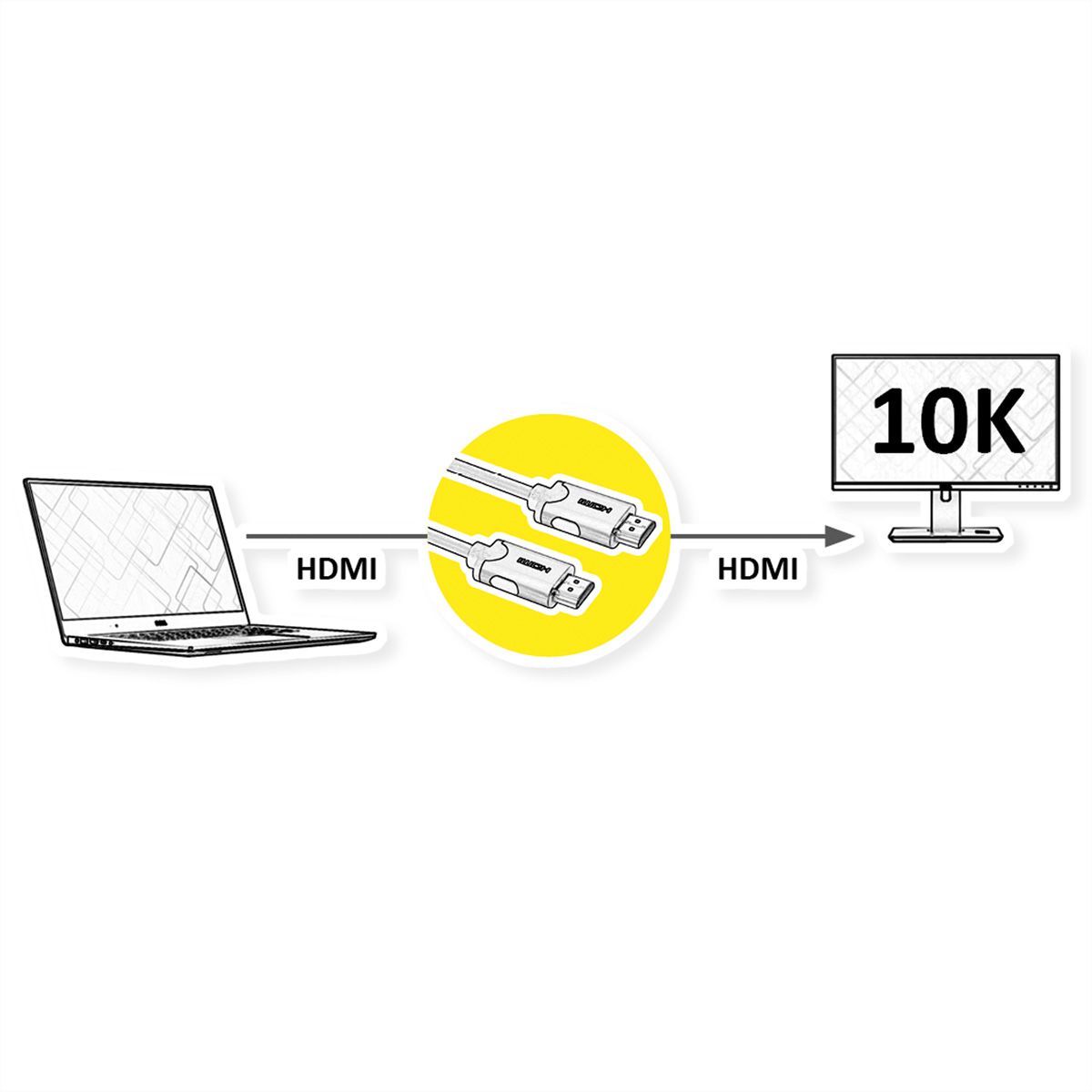 VALUE 10K HDMI Ultra High Speed Kabel, ST/ST, schwarz, 1 m