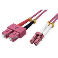 VALUE LWL-Kabel 50/125µm OM4, LC/SC, LSOH, violett, 0,5 m