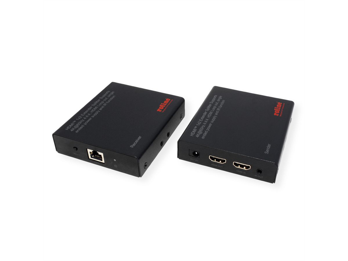 ROLINE HDMI Extender und Splitter, 1x2, über Cat.6A, 70m, 4K60Hz