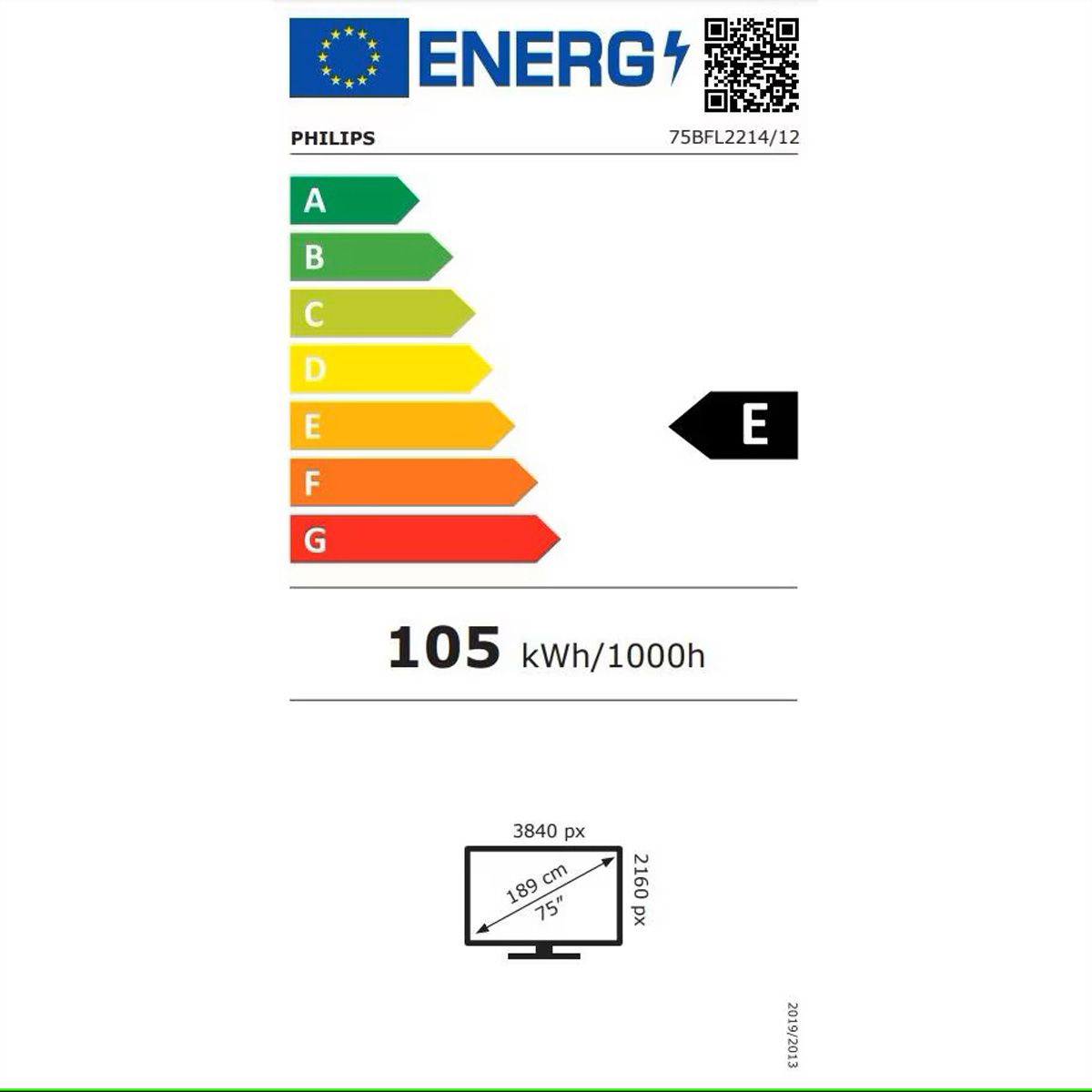 Philips Signage Display 75BFL2214/12, 75", UHD, 16/7, 350cd/m², Android