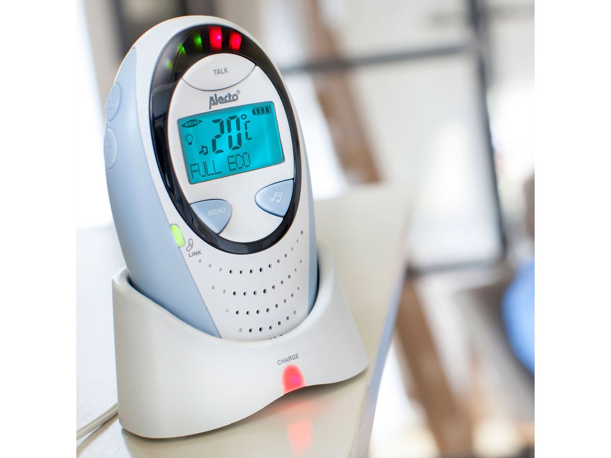 Alecto Full Eco DECT Babyphone DBX-88Eco, Weiss,Blau