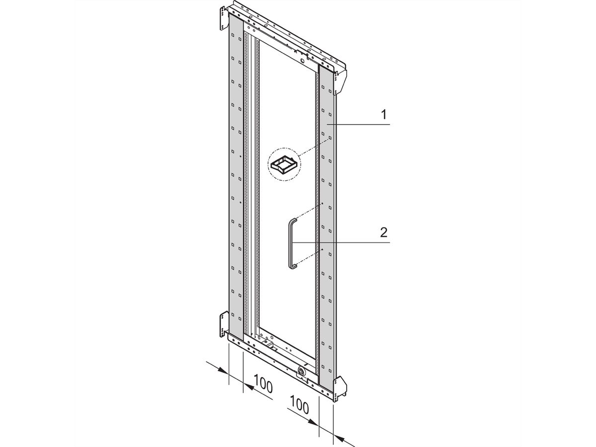 SCHROFF Varistar 19", habillage de cadre d'armoire pivotante, 29 U, montage symétrique