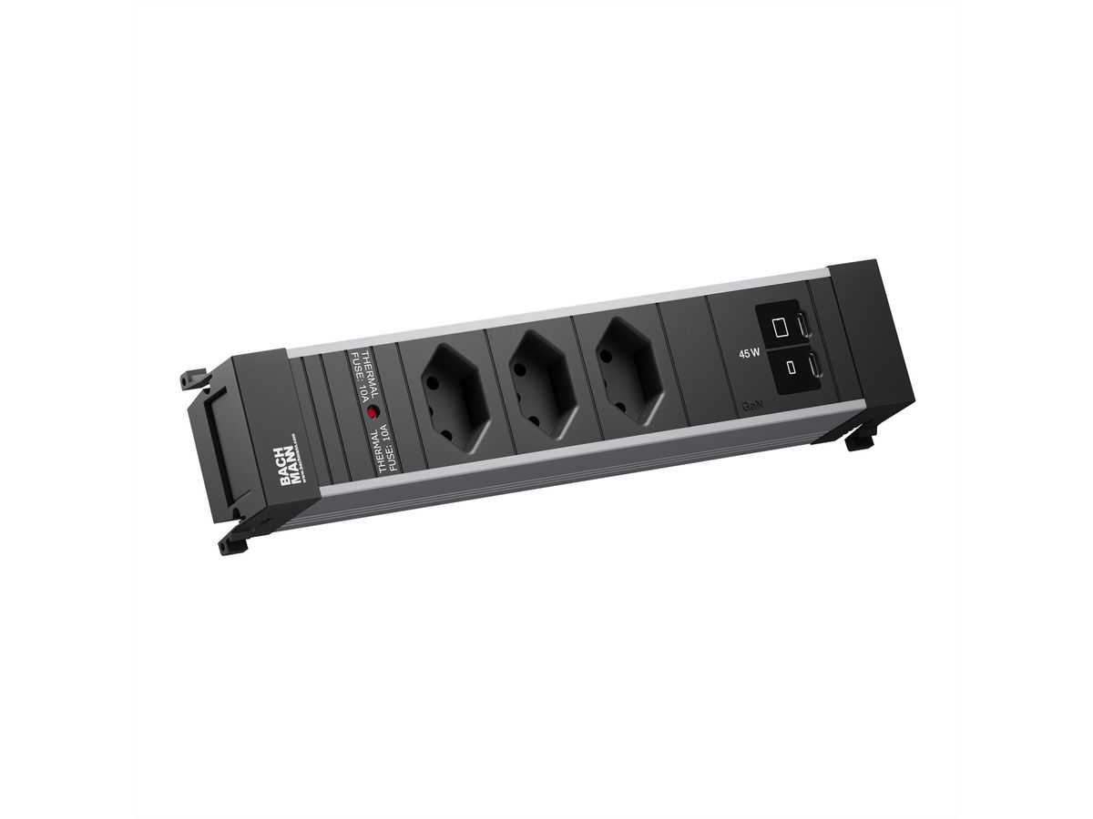 BACHMANN POWER FRAME M 3xCH 0°, 1xUSB C/C 45W L=0,2m