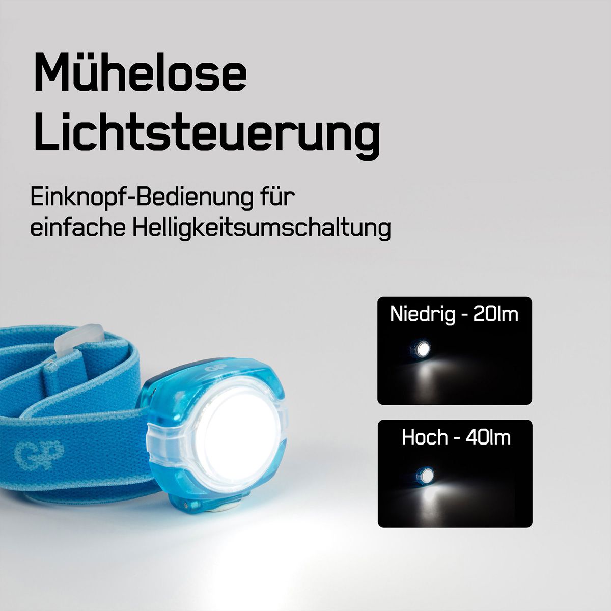 GP Discovery lampe frontale Kids bleu, 40lm