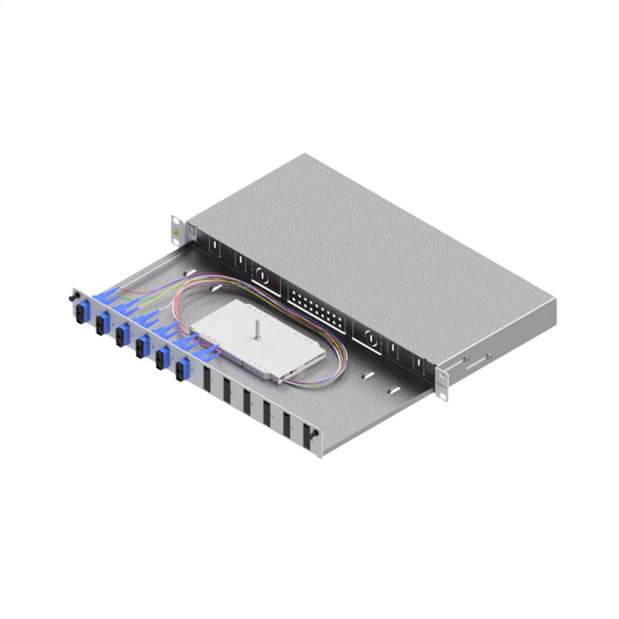 EasyLan Tiroir FO pour fusion basique catégorie C, 19" 1U, 12 ports, 6x SC-duplex, OS2