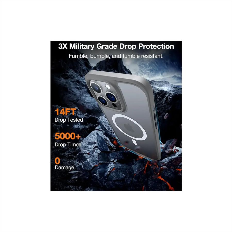 Torras Guardian Case, iPhone 15 Pro Max, Magsafe, gris