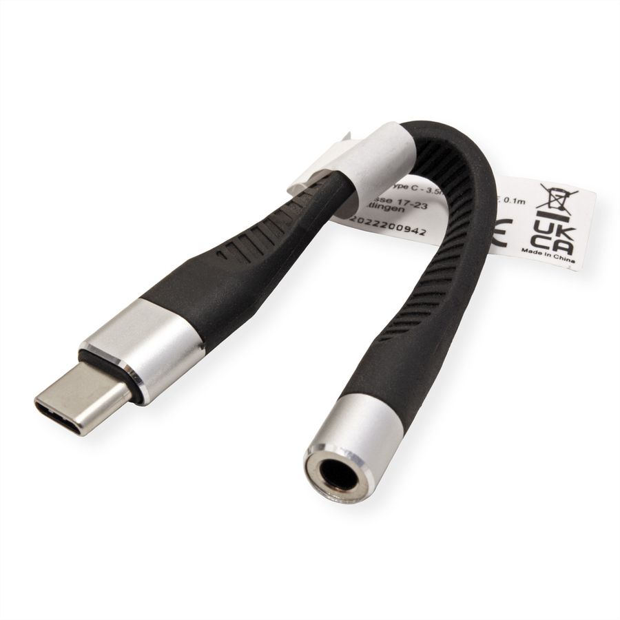 ROLINE Adapter USB Typ C - 3,5mm Audio, ST/BU, 0,1 m