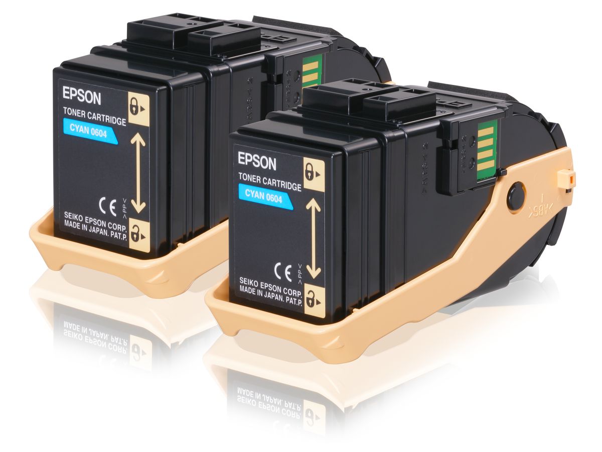 Epson Tonerkassetten-Doppelpack Cyan 7.5k x 2