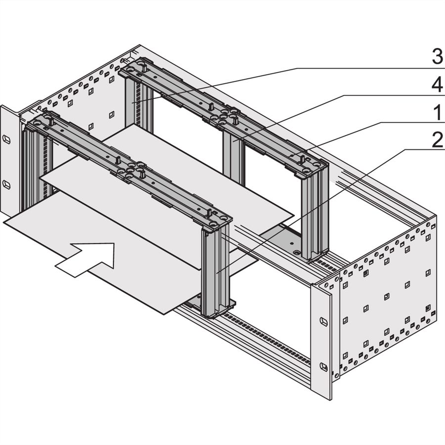 Cage de cartes SCHROFF pour l'installation horizontale de cartes, 3 U, 20 CV