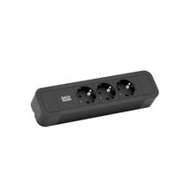 BACHMANN Prise multiple, 12x, aluminium, noir, 2 m