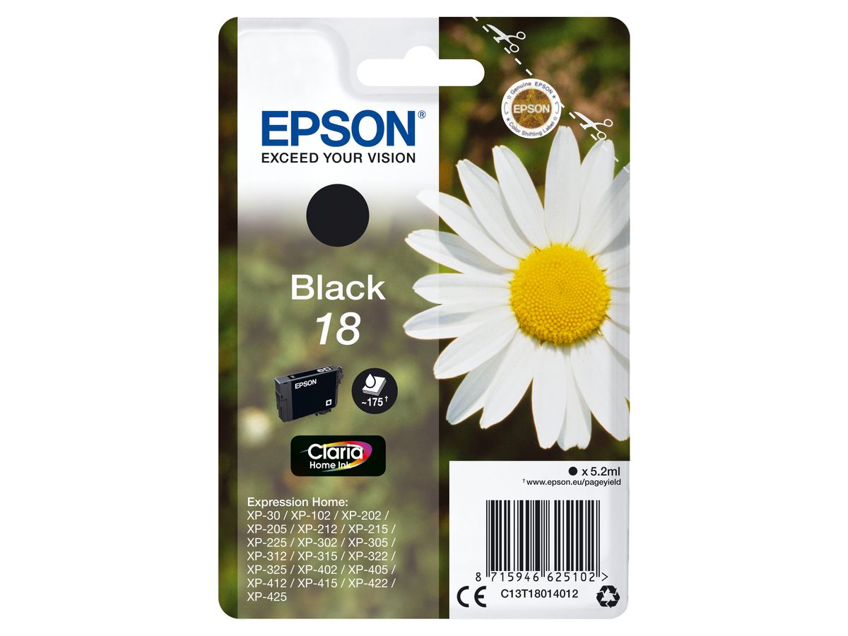 Epson Daisy Singlepack Black 18 Claria Home Ink