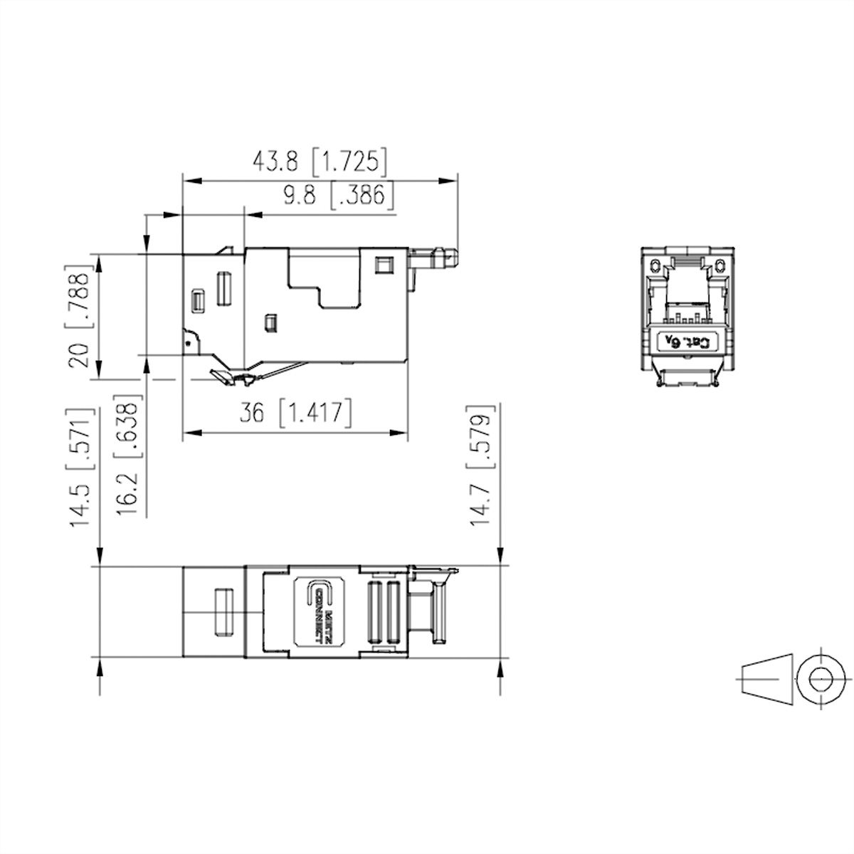 METZ CONNECT E-DAT modul Cat.6A K Jack - Keystone