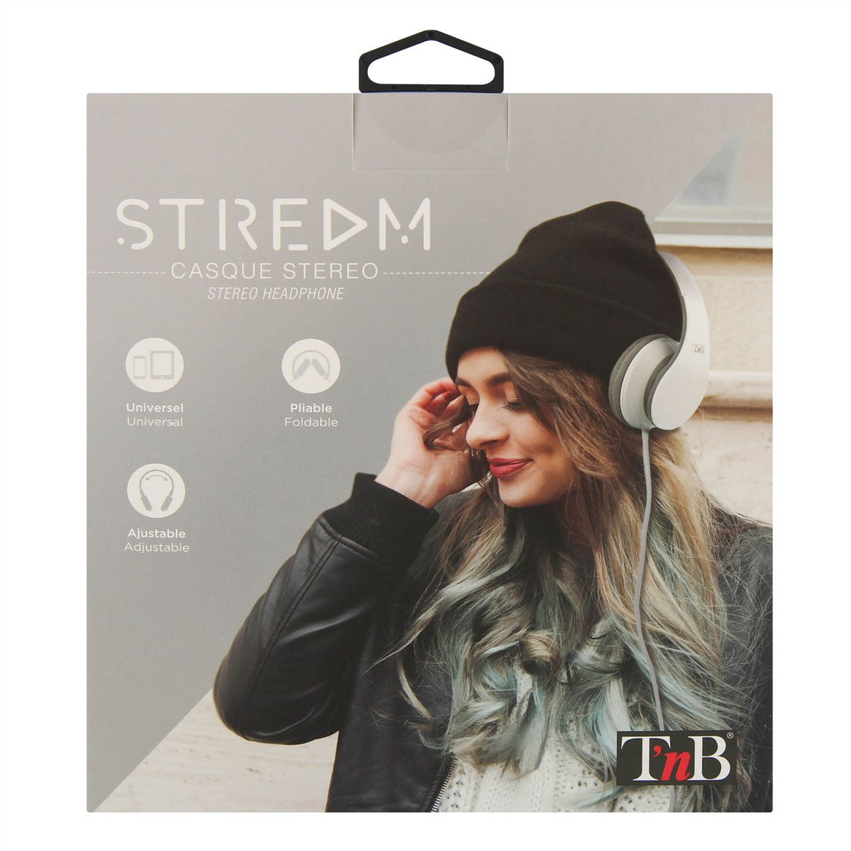 T'nB STREAM Kopfhörer, mit Kabel, weis, faltbar, 20-20000 HZ, 3.5mm Jack