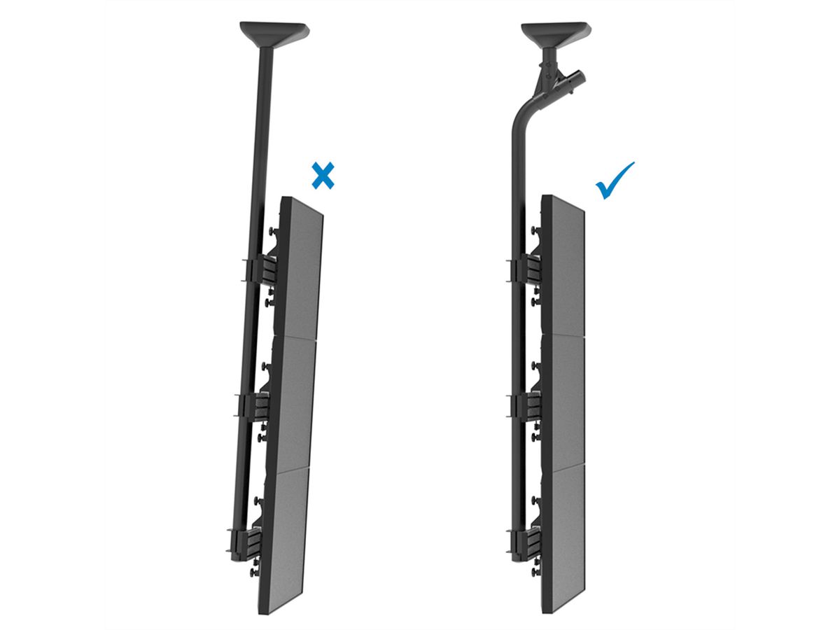 Hagor tube coudé CPS - pole 2250mm, for multiscreen installation, noir