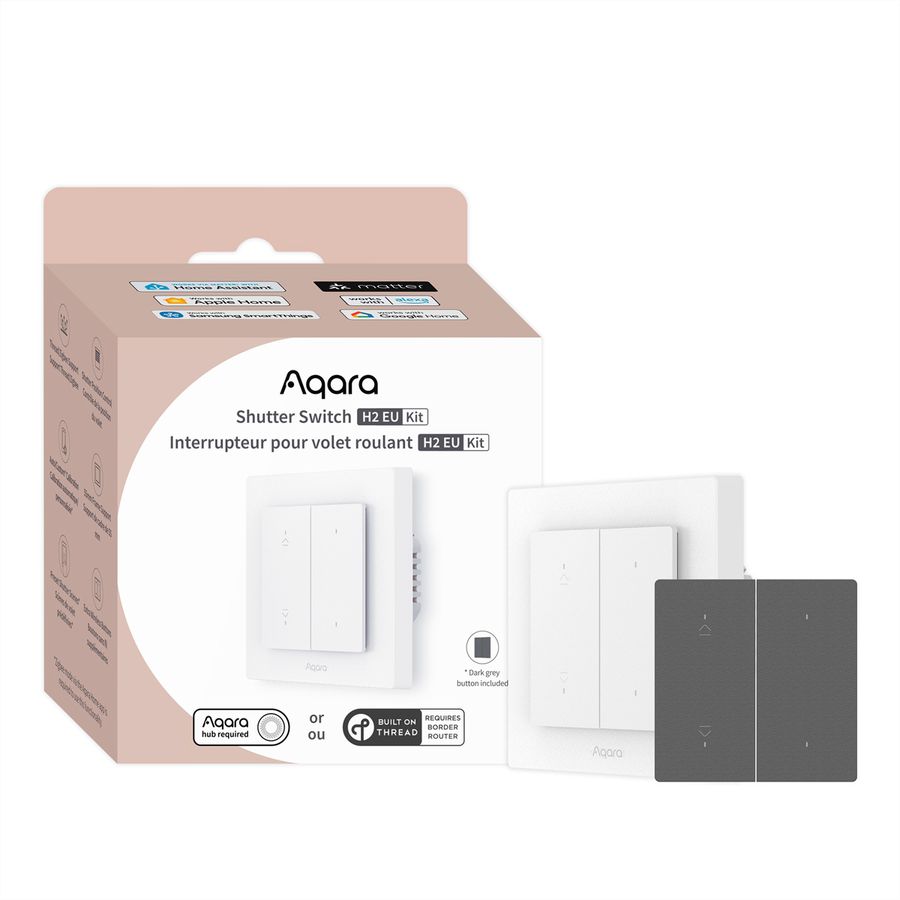 Aqara Lichtschalter H2 Kit, 2 Buttons, 2 Channel