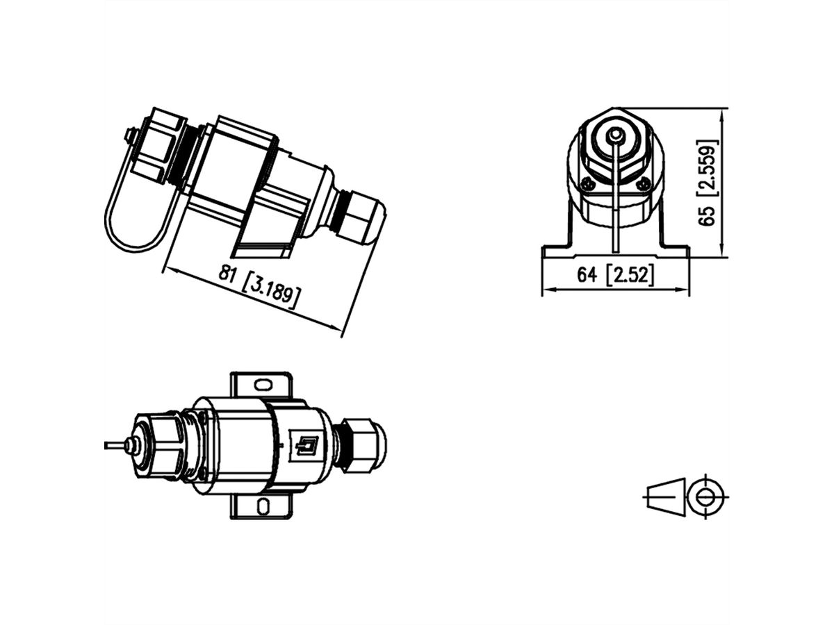 METZ CONNECT E-DAT Industry IP67 V1 boîtiers en saillie + RJ45 insert pour jack de terrain Cat.6 Class EA, T568A