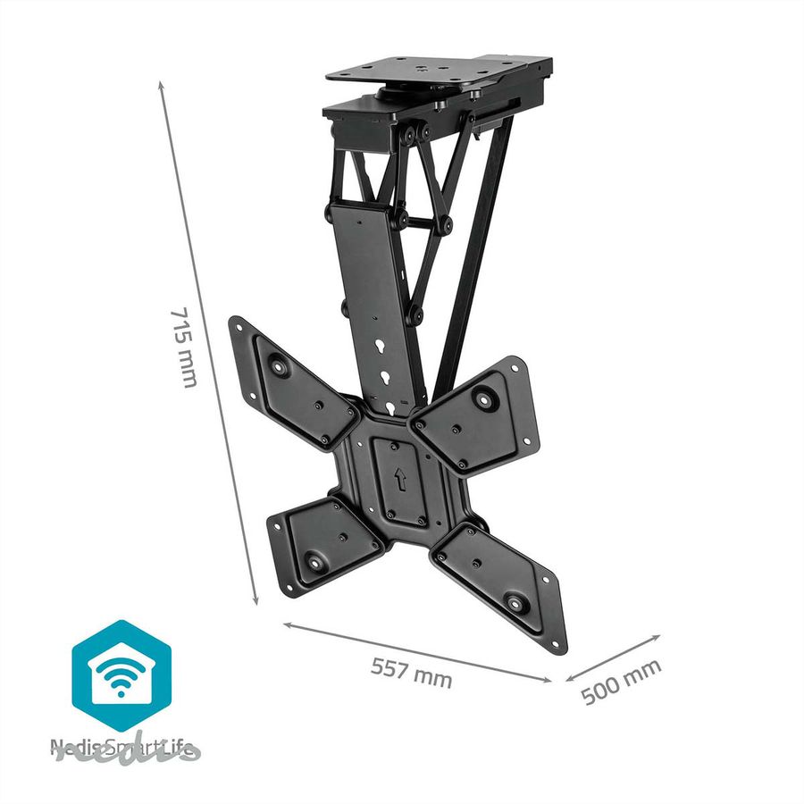Nedis SmartLife motorisierte TV-Deckenhalterung 23–65" schwarz, Decke, 30 kg, motorisiert