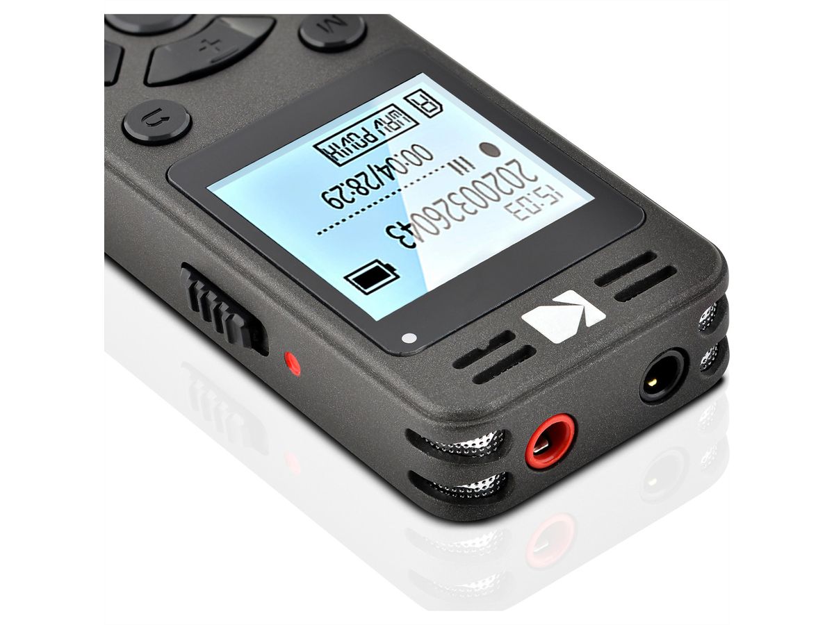 Enregistreur vocal numérique Kodak VRC350, 8GB - Gris - Métal