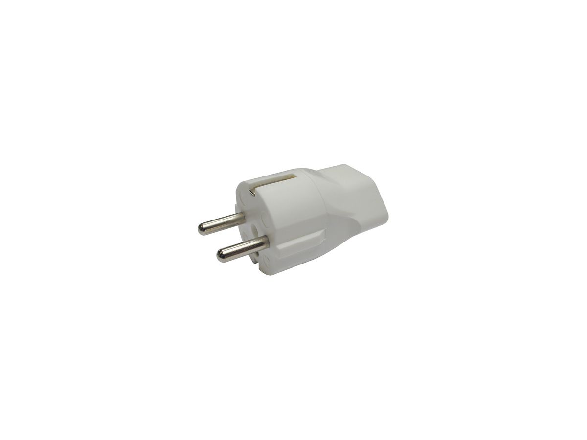 Adapter D/CH, Schutzkontakt Stecker/Buchse T23, weiss - SECOMP AG