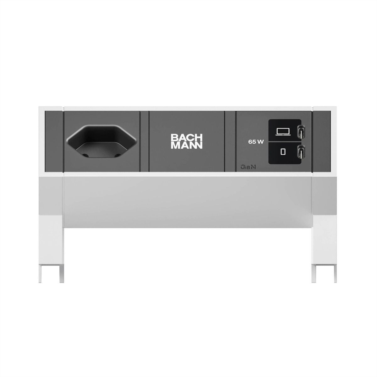 BACHMANN DESK2 1xCH 90° 1xUSB C/C 65W, L=0,2m INOX