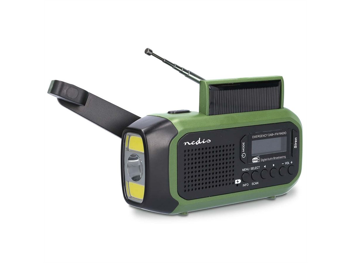 Nedis Notfallradio DAB+/FM  Grün/Schwarz, Solar Powered