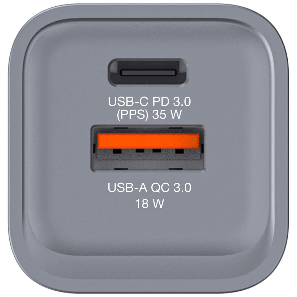 Verbatim GaN 2 Port Charger 35W, 1x USB-C, 1x USB-A, EU+UK Adapter