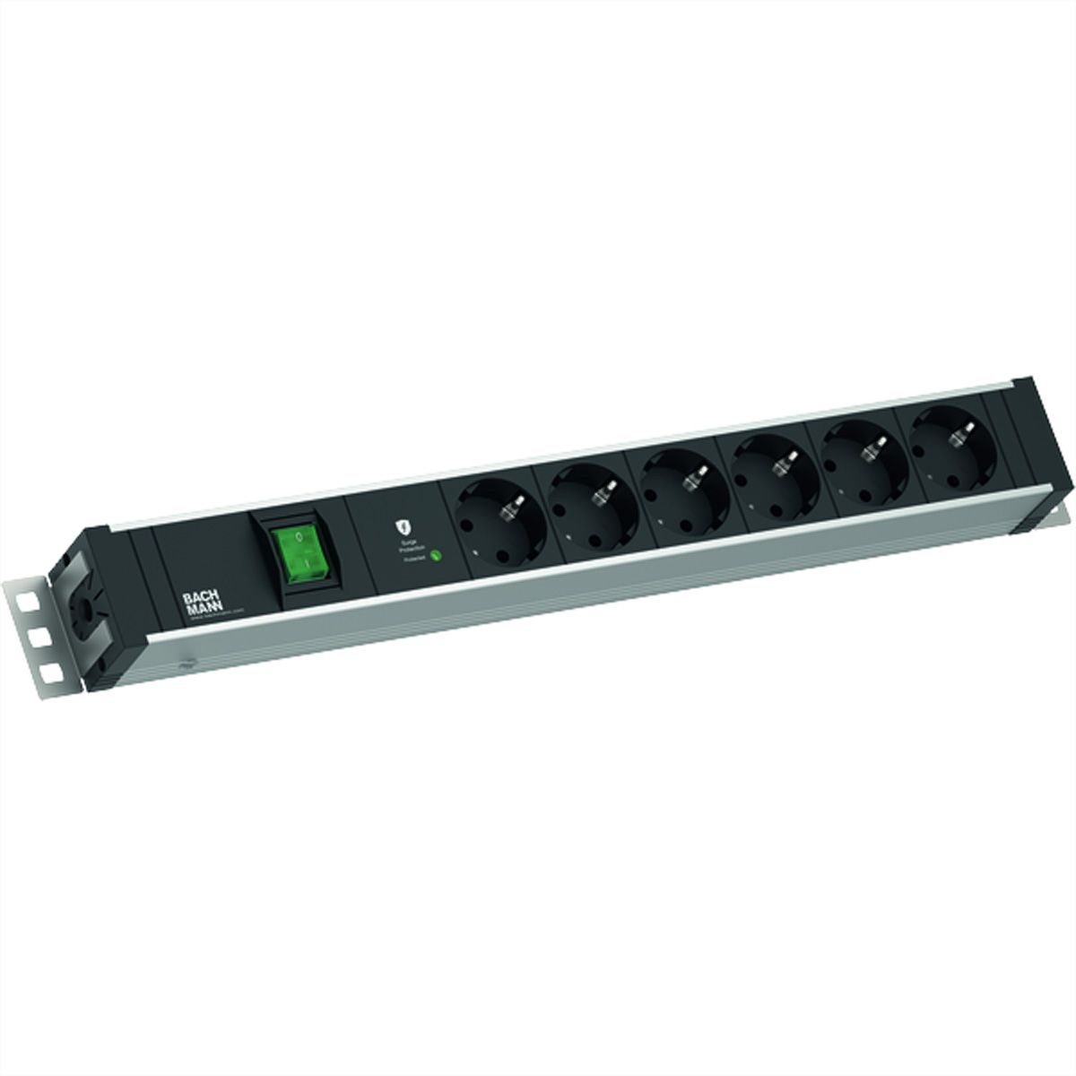 BACHMANN 19" 1,5UH 6xCEE7/3 1xcommutateur 1xSPD-Plus 2,0m CEE7/7